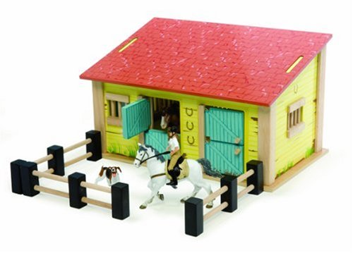 Childrens Toyshop  Toys : Le Toy Van Wooden Painted Sunshine Horse Stables