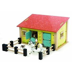 Le Toy Van Wooden Painted Sunshine Horse Stables