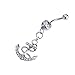 docooler 316L Surgical Steel Body Jewelry Rhinestone Anchor Dangle Button Barbell Belly Navel Ring Bar Piercing Chain