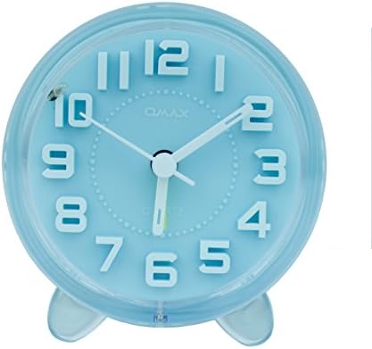 Quartz Analog Alarm Clock with Silent Non-Ticking Function (Sky Blue (Circle))