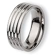 Grooved Polished Titanium Ring (8.0 mm) - Sizes 6-13