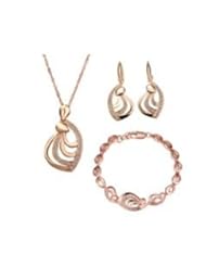 XiangGang ShaoGi 18k White Gold, Round Diamond Ball Fashion Sets, Gold And Pink - 18 inch
