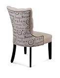 Bassett Mirror Co. Borghese Wood Leg Tufted Script Chair - DPCH15-739