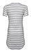 FUNOC® Women Summer Beach Dress Party Short Sleeve Stripe Blouse Mini Sundress, Small, BLK/WHT