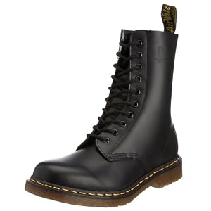 Dr. Martens 1490 10 Eye Boot Black Smooth by Dr. Martens