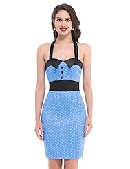 Cotton Sheath Halter Floral Print Vintage Bandage Dress/Bodycon Dress/Party Dress  With a Sash 