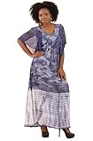 Blue Sheer Tye Dye Look V-Neck Dress Blue Sheer Tye Dye Look V-Neck Dress