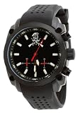 Military Special Forces Men's Black IP Silicone Strap Military Spec Chronograph Watch