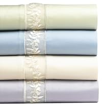 Mytex 400-Thread-Count 100% Cotton Organza Hem Sheet Set
