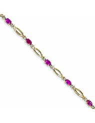 2.8 Carat 14K Gold Diamond and African Ruby Bracelet