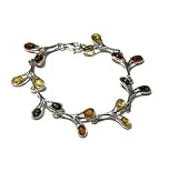 Sterling Silver Multi-Color Amber "Twig" Collection Bracelet