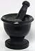 Small Stone Mortar and Pestle Black
