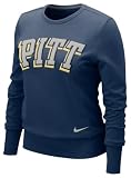 Pittsburgh Panthers Women's Nike Navy Heather Long Sleeve Scoop Neck Fleece Sweatshirt