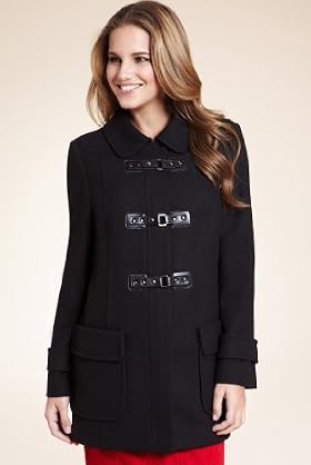 Wool Blend Single Breasted Duffle Coat