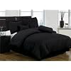 7 Pieces Black Cotton Jacquard Stripe Comforter/bed-in-a-bag Set Queen Size Bedding