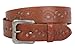 Snap On Soft Hand Floral Engraving Vintage Full Grain Leather Belt