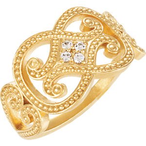Genuine IceCarats Designer Jewelry Gift 14K Yellow Gold 00.06 Ct Tw Diamond Ring. 00.06 Ct Tw Diamond Ring In 14K Yellow Gold Size 7