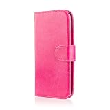 32nd® Book wallet PU leather case cover for Samsung Galaxy S4 Active i9295, including screen protector and stylus - Hot Pink