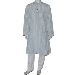 Mens Clothing Kurta Pajama Long Sleeve Cotton Dress Size M Chest :40 (gkp543a)