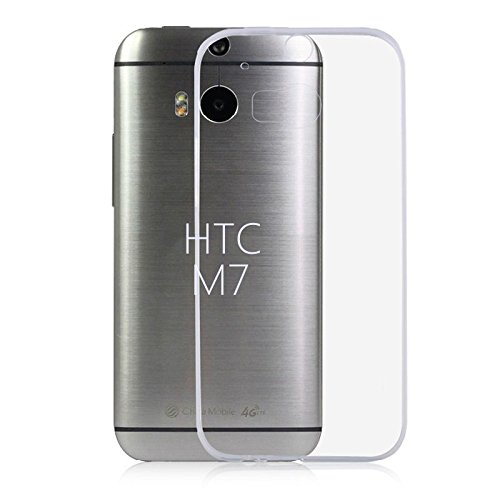 HTC M7 Case, YVBOX Crystal Clear Ultra Thin Transparent Anti Scratch Soft TPU Gel Flexible Silicone Rubber Back Bumper Armor Protective Phone Case Cover for HTC One M7