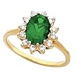 14K Yellow Gold Chrome Tourmaline and Diamond Ring
