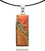 Sterling Silver Dichroic Glass Gold and Green with Sugar Glass Rectangular Pendant on Stainless Steel Wire, 18"