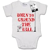 from Dirty Fingers Dirty Fingers Born to Ground the Ball (Rugby Clothes) Baby & Toddler Short Sleeve Bodysuit / BabyGrow, 0-3 months, White
