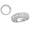 14K White Gold Diamond Ring/Band - 1.05 Ct.