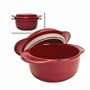 Chantal Make & Take 1 3/4 Quart Round Casserole With Lid, Chili Red