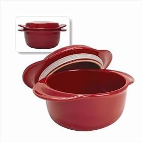 Chantal Make & Take 1 3/4 Quart Round Casserole With Lid, Chili Red