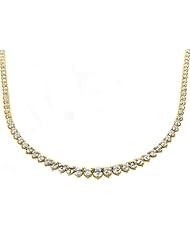 Crislu Tennis Necklace, Gold Plated (25.80 cttw)