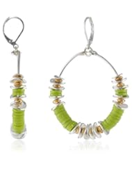Kenneth Cole New York "Urban Citrus" Lime Green Bead Circle Drop Earrings