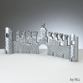 Walls of Jerusalem Aluminum Chanukah Menorah