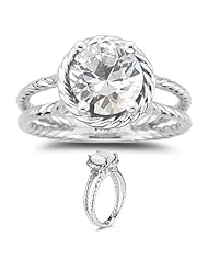 1.90 Cts Unheated Natural White Sapphire Solitaire Ring in 14K White Gold