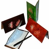 Real Leather Check Book Cover,Butterfly and Dargonfly Patterns Embossed on Both Side with different color(s).
