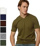 Men's Short Sleeve V-Neck Tee Fine Jersey Tee