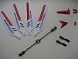 Full Set Replacement Parts for Syma S107 RC Helicopter, Main Blades, Tail Decorations, Tail Props, Balance Bar, -Red Set-