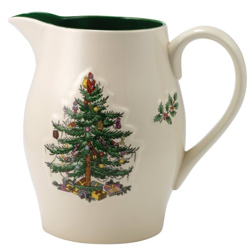 Spode Christmas Tree Color Glaze Pitcher 7 cups, 7- 1/2 inch H