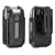 Black Fitted 2 Picee Fitted Leather Case with MicroSuede Lining, Removable Ratcheting Belt Clip for Sony Ericsson Z750a