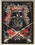 Star Wars / Clone Wars Lucas Movie Novelty Iron On Patch - Darth Vader Double Lightsaber Face Crest Applique