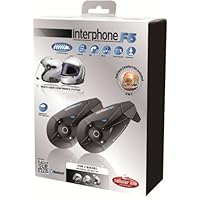 Interphone F5 Stereo Bluetooth Motorcycle Headset with 6-Way Intercom Conference and FM
