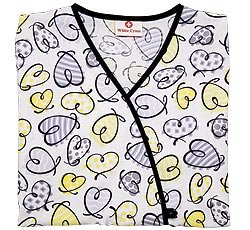 Cover image : Nursing Uniform Lighthearted Faux-Wrap White Cross Scrub Top