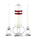 Jean M. Unity Candle Set - Merlot/ White
