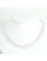 Sterling Silver Fancy Necklace. Metal Weight- 13.1g. 42in long Chain.