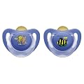 NUK 10172055 Latex Beruhigungssauger (Schnuller) Janosch Starlight mit Ring, Gr��e 2 (6-18 Monate), BPA-frei, 2 St�ck, blau