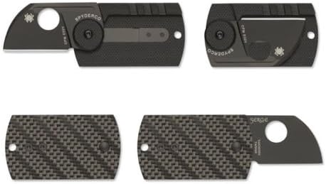 Spyderco Dog Tag Folder Black Carbon Fiber Handles Plain C188CFBBKP NEW