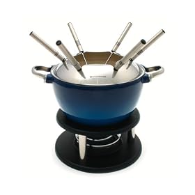 Swissmar Noirmont 10 Piece Meat Fondue Set, Blue by Swissmar
