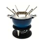 Swissmar Noirmont Enameled Cast-Iron 10-Piece Meat Fondue Set, Blue