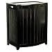 Mahogany Finished Bowed Front Laundry Hamper with Interior Bag