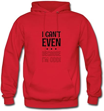 Red I Can't Even ... Because I'm Odd ! Round-collar Design Small Cotton Women Hoody